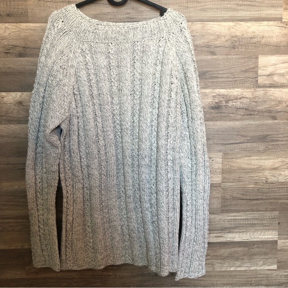 Handmade Chunky Knit Coastal Fisherman Crewneck Pullover Sweater Medium Large